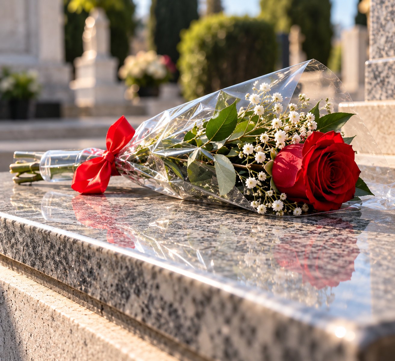 Rosa rossa confezionata singola